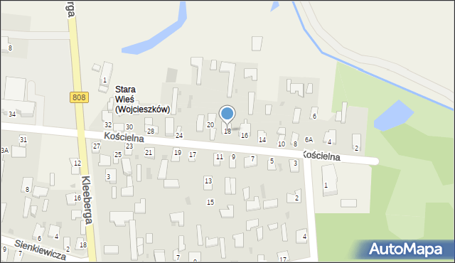 Wojcieszków, Kościelna, 18, mapa Wojcieszków
