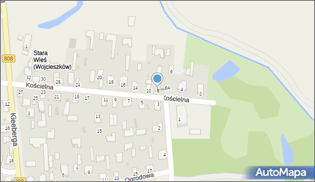 Wojcieszków, Kościelna, 8, mapa Wojcieszków