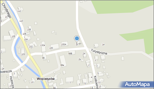 Wojcieszów, Kościelna, 2c, mapa Wojcieszów