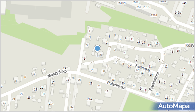 Wojkowice, Kossaka, 3, mapa Wojkowice