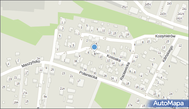 Wojkowice, Kossaka, 8, mapa Wojkowice