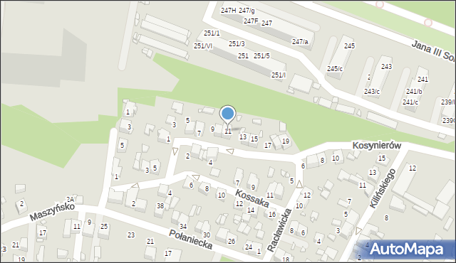 Wojkowice, Kosynierów, 11, mapa Wojkowice