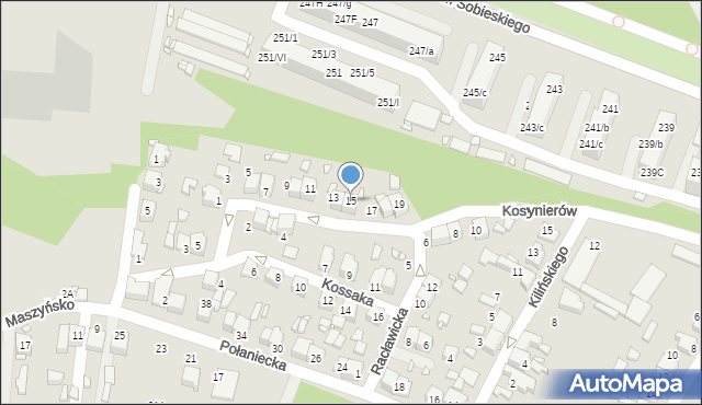 Wojkowice, Kosynierów, 15, mapa Wojkowice