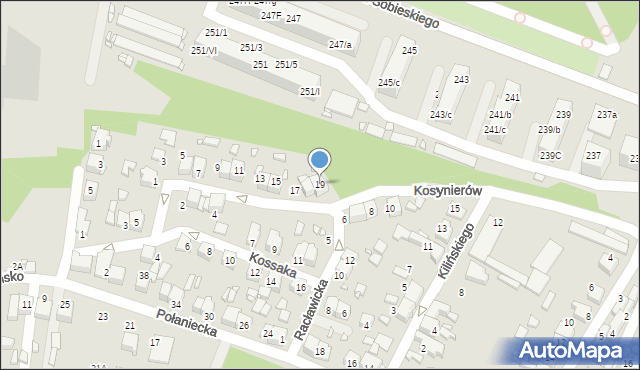 Wojkowice, Kosynierów, 19, mapa Wojkowice