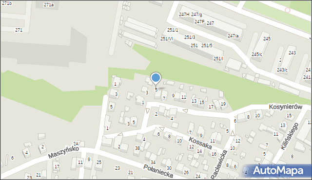 Wojkowice, Kosynierów, 5, mapa Wojkowice