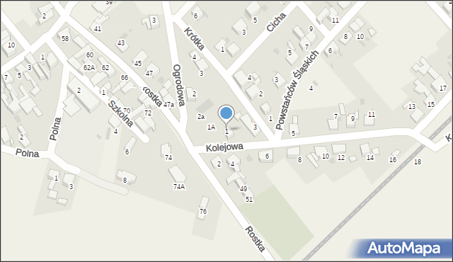 Wojnowice, Kolejowa, 1, mapa Wojnowice