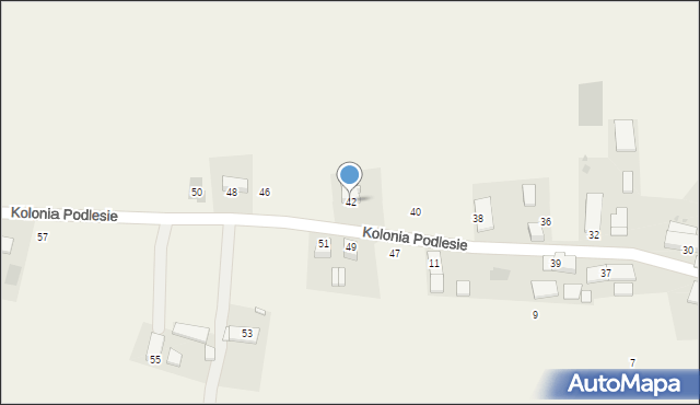 Wojska, Kolonia Podlesie, 42, mapa Wojska