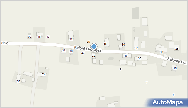 Wojska, Kolonia Podlesie, 45, mapa Wojska
