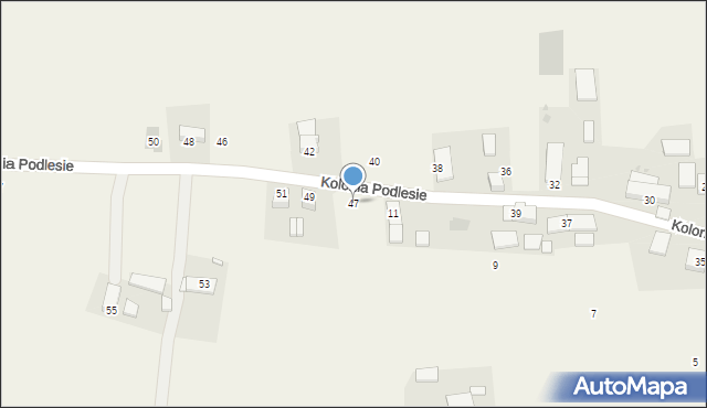 Wojska, Kolonia Podlesie, 47, mapa Wojska