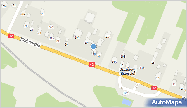 Wojtyniów, Kościuszki Tadeusza, gen., 18, mapa Wojtyniów