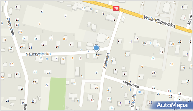 Wola Filipowska, Kolejowa, 179, mapa Wola Filipowska