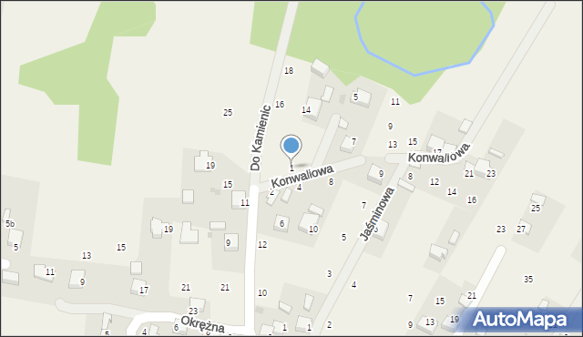 Wola Filipowska, Konwaliowa, 1, mapa Wola Filipowska