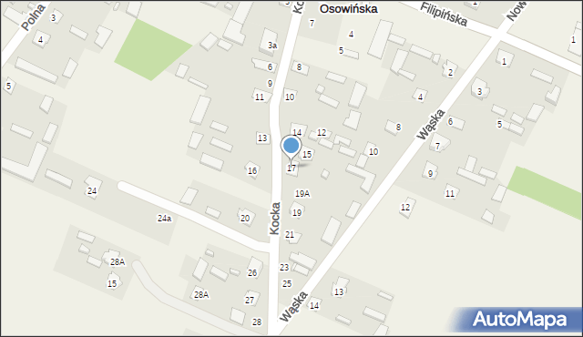 Wola Osowińska, Kocka, 17, mapa Wola Osowińska