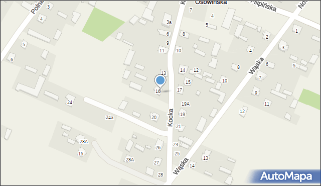 Wola Osowińska, Kocka, 18, mapa Wola Osowińska