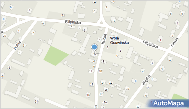 Wola Osowińska, Kocka, 3a, mapa Wola Osowińska