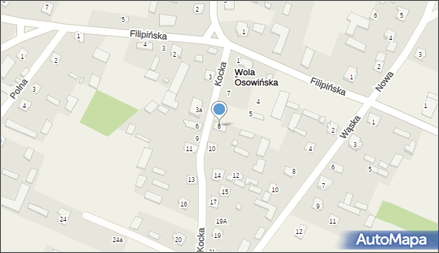 Wola Osowińska, Kocka, 8, mapa Wola Osowińska