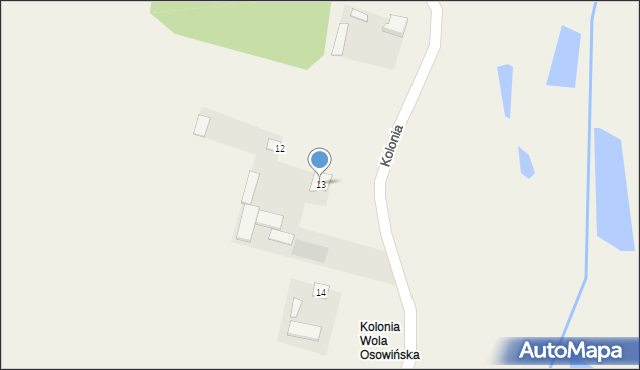 Wola Osowińska, Kolonia, 13, mapa Wola Osowińska
