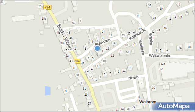 Wolbrom, Kościuszki Tadeusza, gen., 11a, mapa Wolbrom