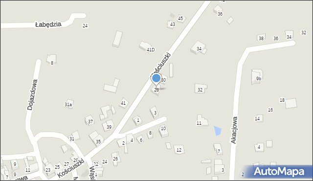 Wolbrom, Kościuszki Tadeusza, gen., 28, mapa Wolbrom