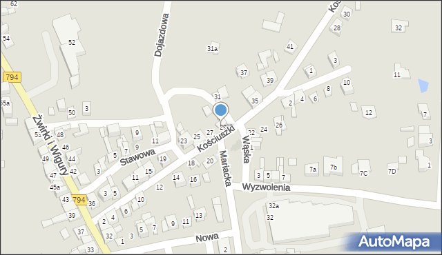 Wolbrom, Kościuszki Tadeusza, gen., 29B, mapa Wolbrom