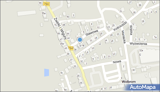 Wolbrom, Kościuszki Tadeusza, gen., 3, mapa Wolbrom