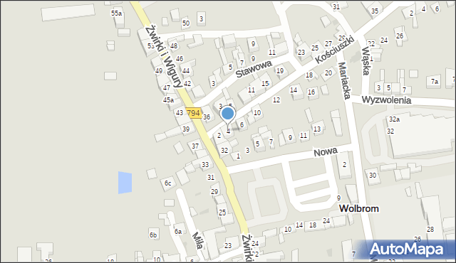 Wolbrom, Kościuszki Tadeusza, gen., 4, mapa Wolbrom