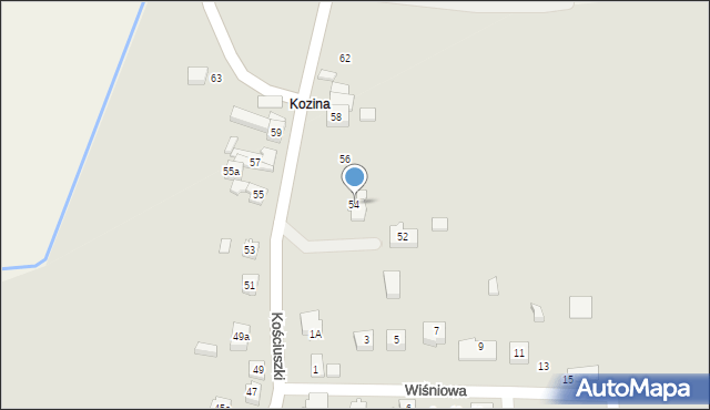Wolbrom, Kościuszki Tadeusza, gen., 54, mapa Wolbrom