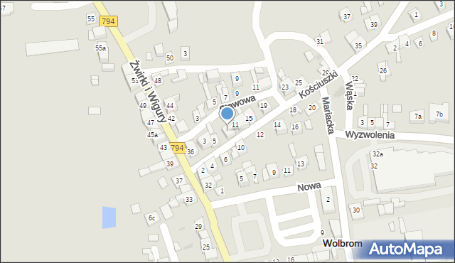 Wolbrom, Kościuszki Tadeusza, gen., 7, mapa Wolbrom