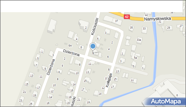 Wołczyn, Kościuszki Tadeusza, gen., 9, mapa Wołczyn