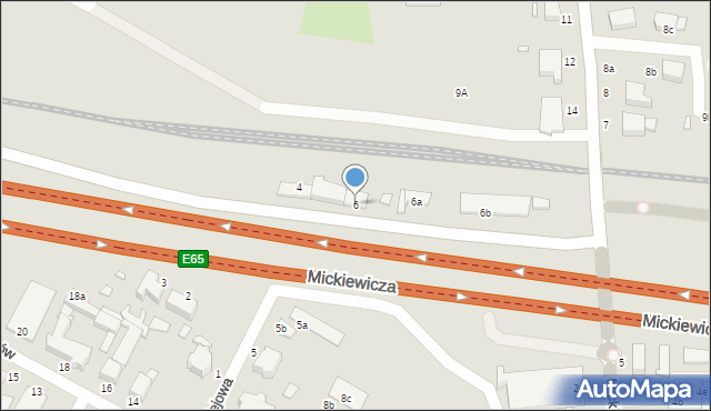 Wolin, Kolejowa, 6, mapa Wolin