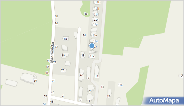 Wólka Mińska, Koszykowa, 11b, mapa Wólka Mińska