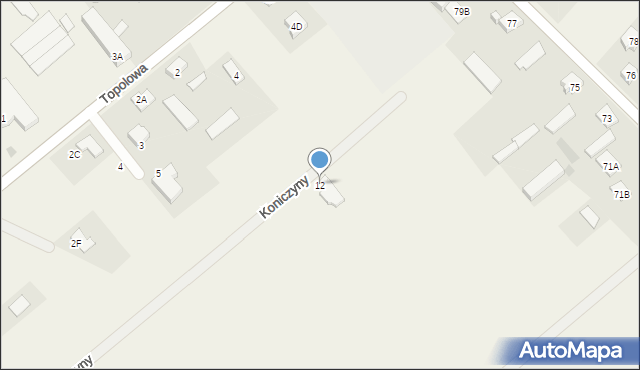 Wólka Radzymińska, Koniczyny, 12, mapa Wólka Radzymińska