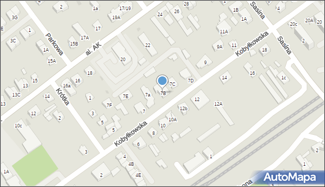 Wołomin, Kobyłkowska, 7B, mapa Wołomin