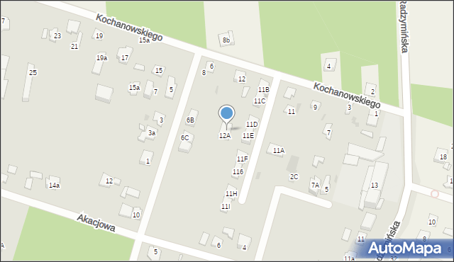 Wołomin, Kochanowskiego Jana, 13a, mapa Wołomin