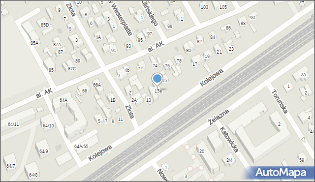 Wołomin, Kolejowa, 13a, mapa Wołomin