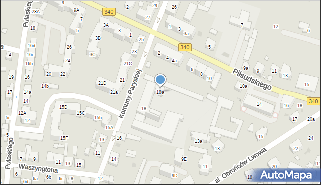 Wołów, Komuny Paryskiej, 18a, mapa Wołów