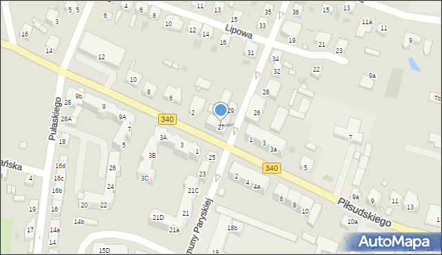 Wołów, Komuny Paryskiej, 27, mapa Wołów