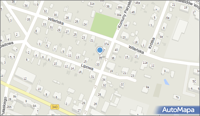 Wołów, Komuny Paryskiej, 35, mapa Wołów