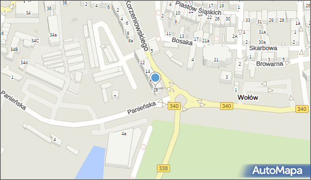 Wołów, Korzeniowskiego Józefa, 18, mapa Wołów