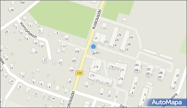 Wołów, Kościuszki Tadeusza, gen., 15, mapa Wołów