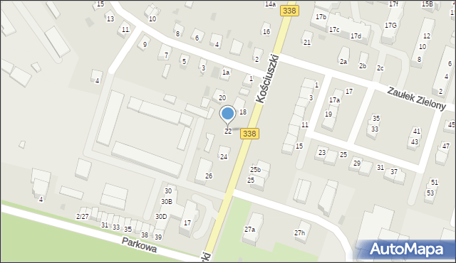 Wołów, Kościuszki Tadeusza, gen., 22, mapa Wołów