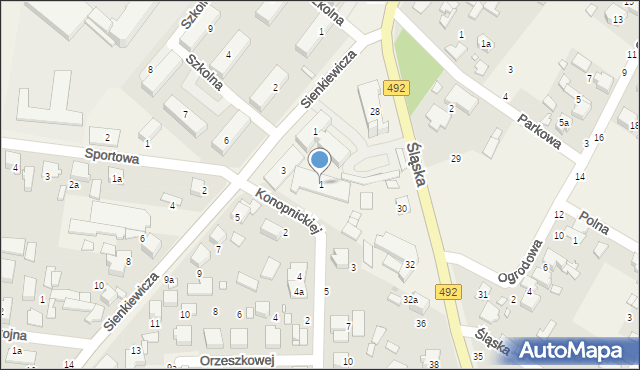 Wręczyca Wielka, Konopnickiej Marii, 1, mapa Wręczyca Wielka