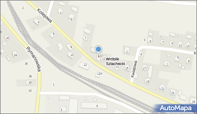 Wróblik Szlachecki, Kolejowa, 9, mapa Wróblik Szlachecki