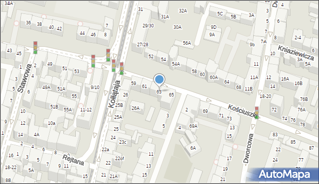 Wrocław, Kościuszki Tadeusza, gen., 63, mapa Wrocławia