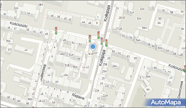 Wrocław, Kołłątaja Hugo, 9-10, mapa Wrocławia