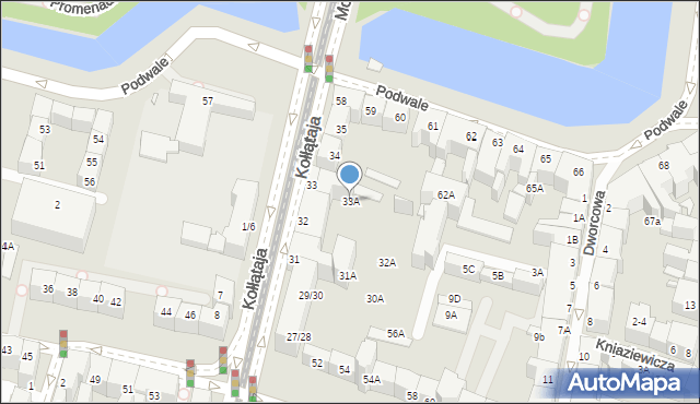 Wrocław, Kołłątaja Hugo, 33A, mapa Wrocławia