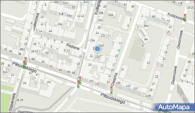 Wrocław, Kołłątaja Hugo, 21A, mapa Wrocławia