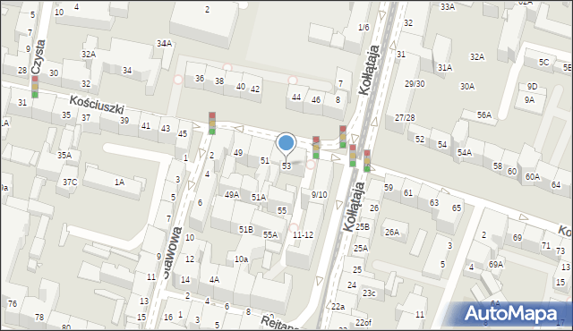 Wrocław, Kościuszki Tadeusza, gen., 53, mapa Wrocławia