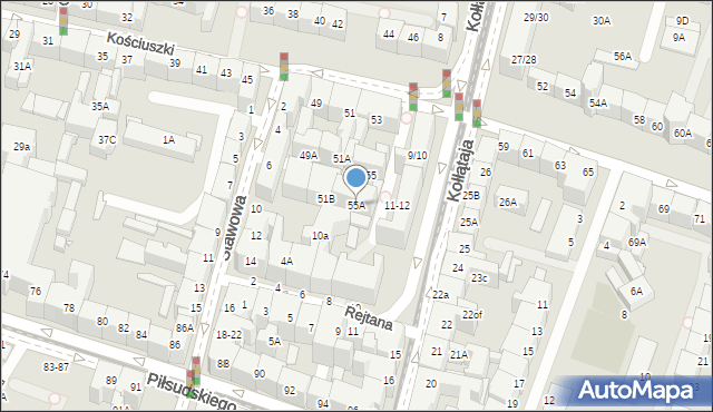 Wrocław, Kościuszki Tadeusza, gen., 55A, mapa Wrocławia