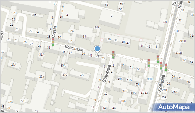 Wrocław, Kościuszki Tadeusza, gen., 43, mapa Wrocławia